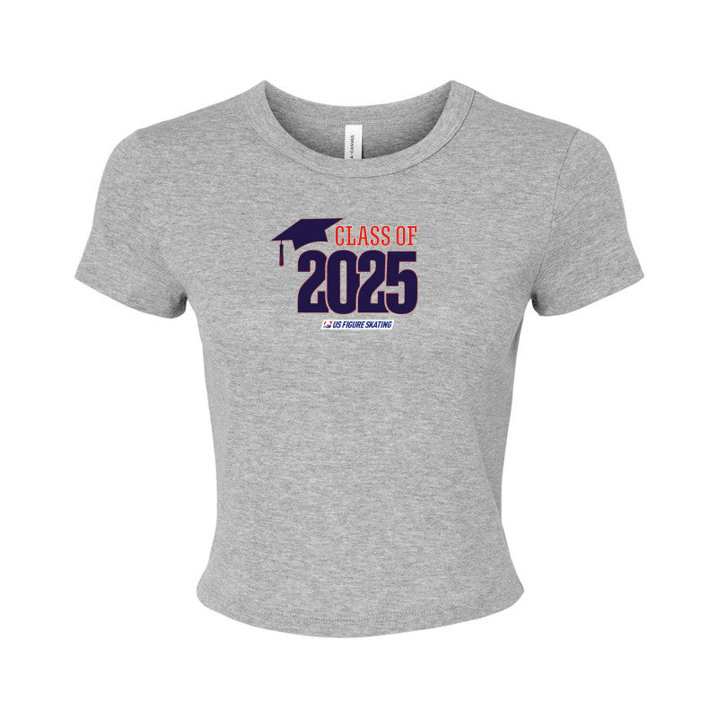 Class of 2025 Bella + Canvas Ladies' Micro Ribbed Baby Tee Navy Logo