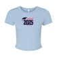 Class of 2025 Bella + Canvas Ladies' Micro Ribbed Baby Tee Navy Logo