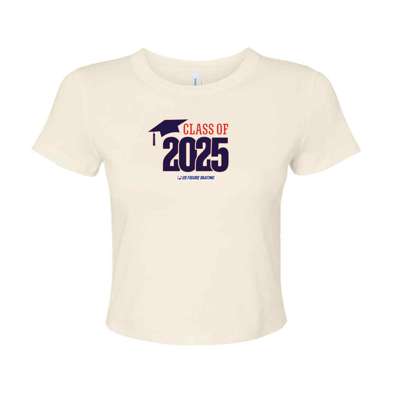 Class of 2025 Bella + Canvas Ladies' Micro Ribbed Baby Tee Navy Logo