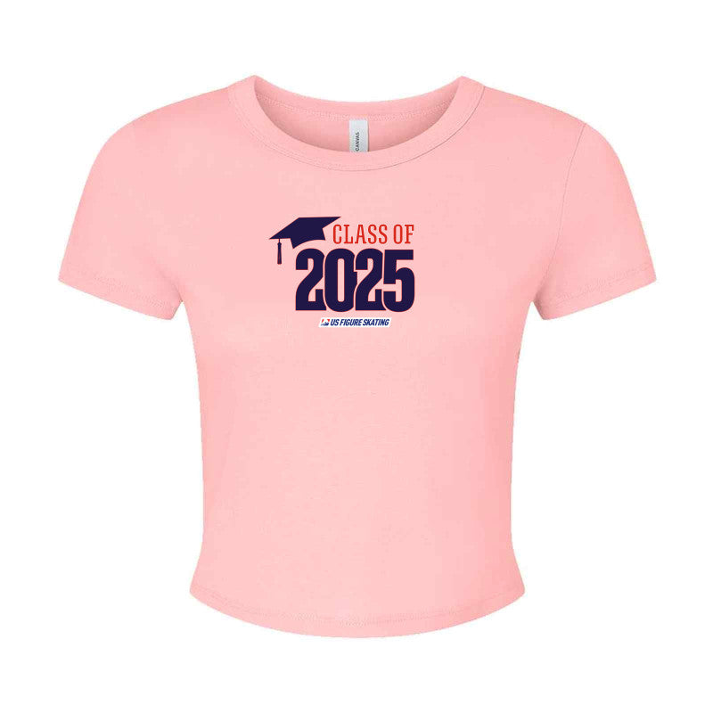 Class of 2025 Bella + Canvas Ladies' Micro Ribbed Baby Tee Navy Logo