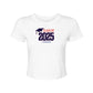 Class of 2025 Bella + Canvas Ladies' Micro Ribbed Baby Tee Navy Logo