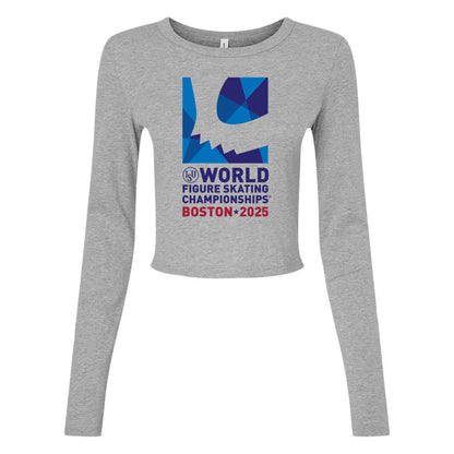 World Figure Skating Championships® 2025, Bella + Canvas Ladies' Micro Ribbed Long Sleeve Baby Tee