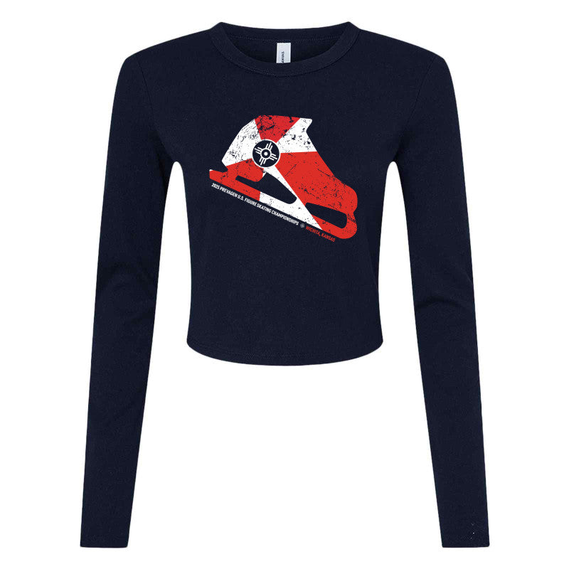 2025 U.S. Figure Skating Championships Bella + Canvas Ladies' Micro Ribbed Long Sleeve Baby Tee