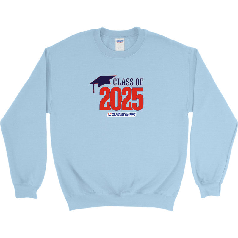 Class of 2025 Embroidered Gildan Heavy Blend Crewneck sweatshirt Red Logo