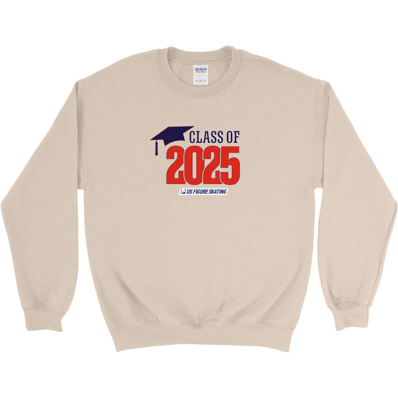 Class of 2025 Embroidered Gildan Heavy Blend Crewneck sweatshirt Red Logo