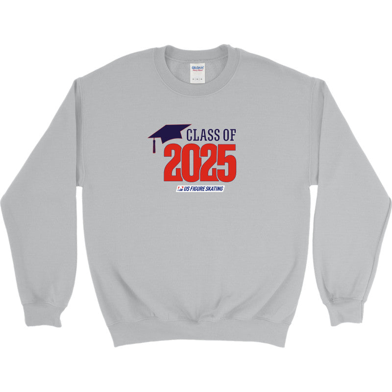 Class of 2025 Embroidered Gildan Heavy Blend Crewneck sweatshirt Red Logo