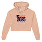 Class of 2025 Bella + Canvas Women's Cropped Fleece Hoodie Navy logo