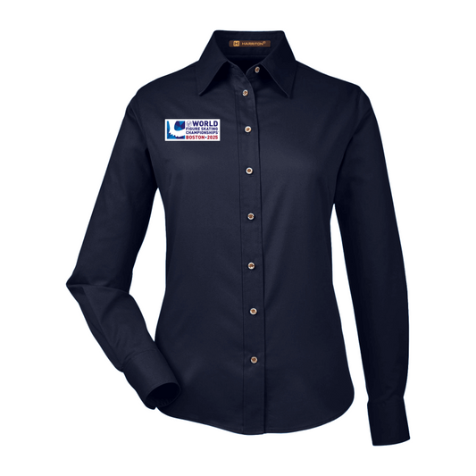 World Figure Skating Championships® 2025, Ladies' Easy Blend™ Long-Sleeve Twill Shirt with Stain-Release