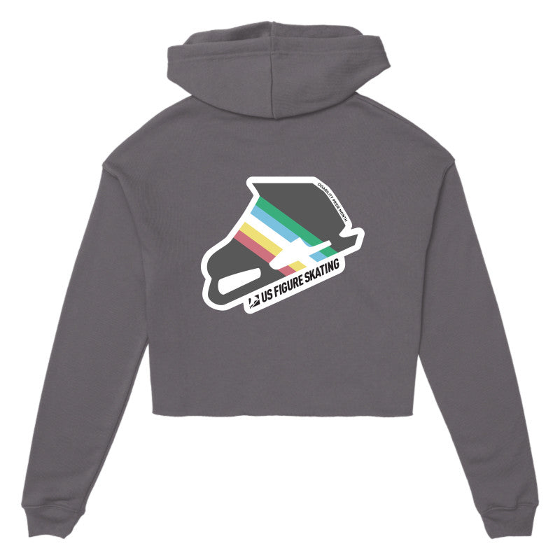 Disability Pride Month - Women's Cropped Fleece Hoodie - U.S. Figure Skating