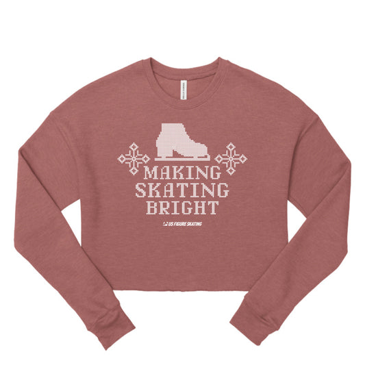 Making Skating Bright, Women's Cropped Fleece Crew