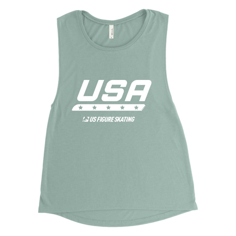 USA Ladies' Flowy Scoop Muscle Tank - U.S. Figure Skating